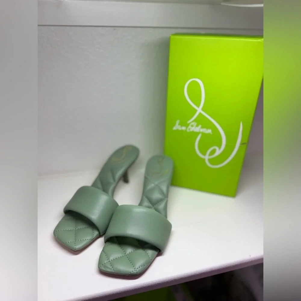 Sam Edelman Mint Quilted Heels
